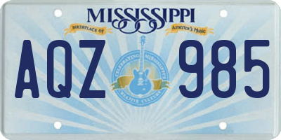 MS license plate AQZ985