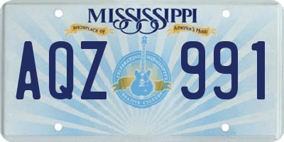 MS license plate AQZ991