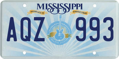 MS license plate AQZ993