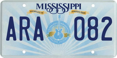 MS license plate ARA082