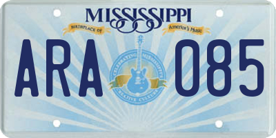 MS license plate ARA085