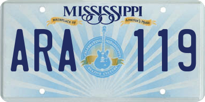 MS license plate ARA119