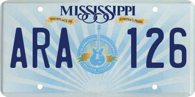 MS license plate ARA126