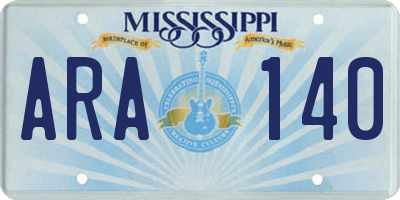 MS license plate ARA140