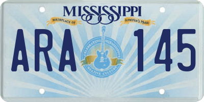 MS license plate ARA145