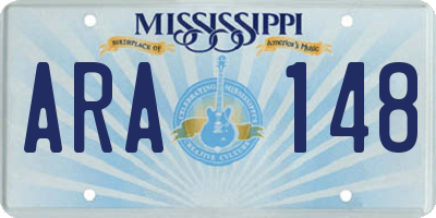 MS license plate ARA148