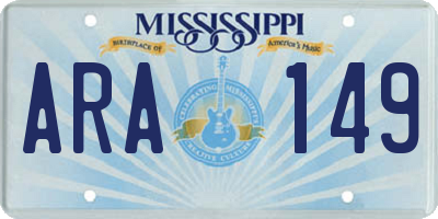 MS license plate ARA149