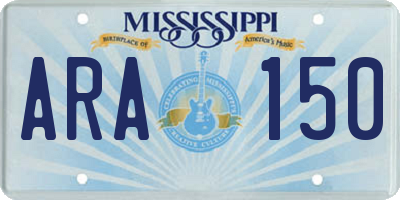 MS license plate ARA150