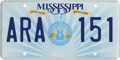 MS license plate ARA151