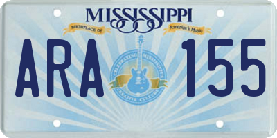 MS license plate ARA155