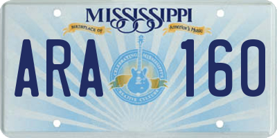 MS license plate ARA160