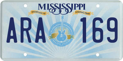 MS license plate ARA169