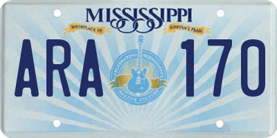 MS license plate ARA170