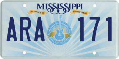 MS license plate ARA171