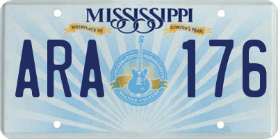 MS license plate ARA176