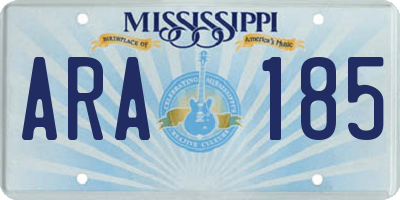 MS license plate ARA185