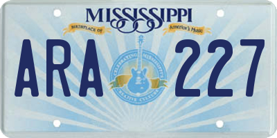 MS license plate ARA227