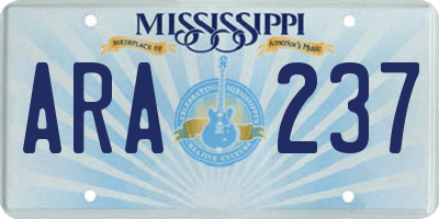 MS license plate ARA237