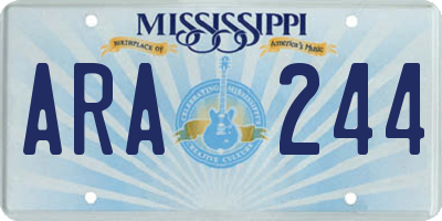 MS license plate ARA244