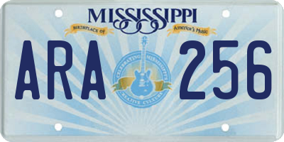MS license plate ARA256