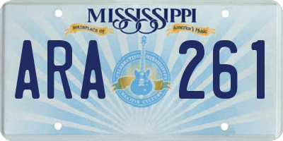 MS license plate ARA261