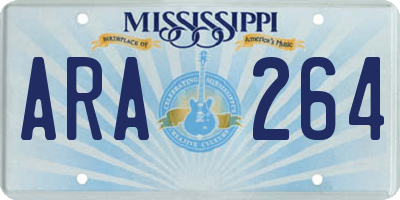 MS license plate ARA264