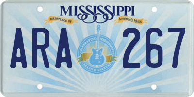 MS license plate ARA267