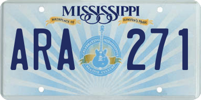 MS license plate ARA271