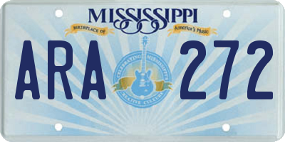 MS license plate ARA272