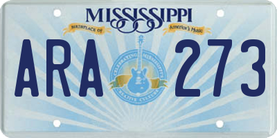 MS license plate ARA273