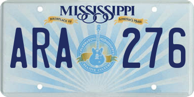 MS license plate ARA276