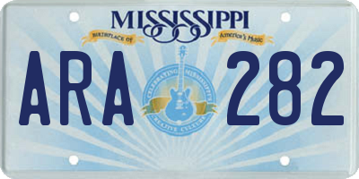 MS license plate ARA282