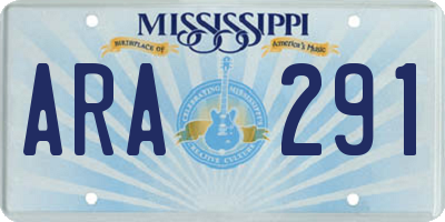 MS license plate ARA291