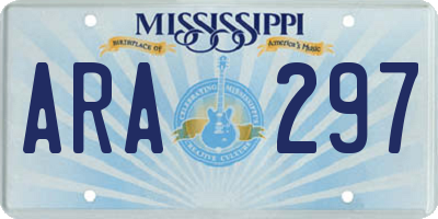MS license plate ARA297