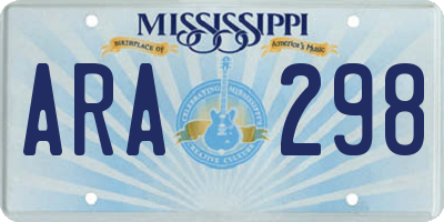 MS license plate ARA298