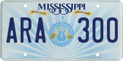 MS license plate ARA300