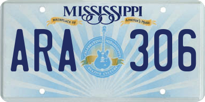 MS license plate ARA306