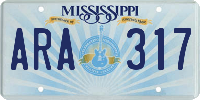 MS license plate ARA317