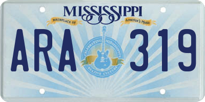 MS license plate ARA319