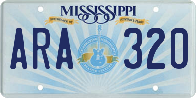 MS license plate ARA320