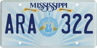 MS license plate ARA322