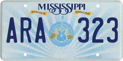 MS license plate ARA323