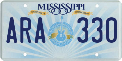 MS license plate ARA330