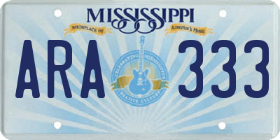 MS license plate ARA333