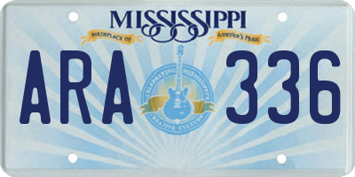 MS license plate ARA336