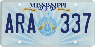 MS license plate ARA337