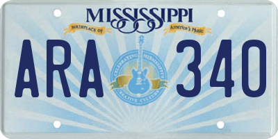 MS license plate ARA340