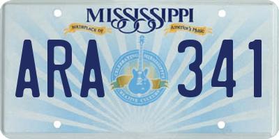 MS license plate ARA341