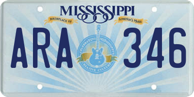 MS license plate ARA346