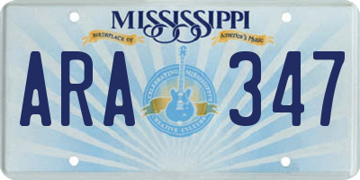 MS license plate ARA347